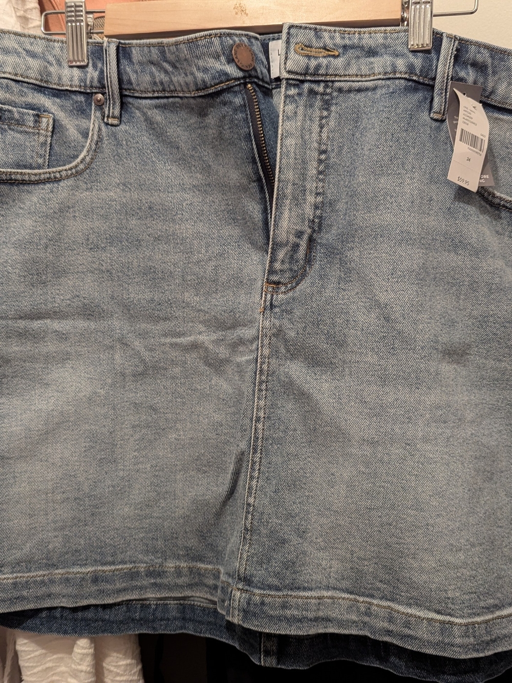 Light Wash Denim Mini Skirt